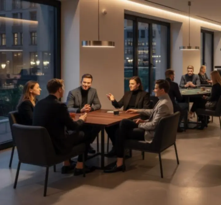 Elegancka sala restauracyjna GG-299-783 LIMITED z designerskim oświetleniem i wygodnymi lożami